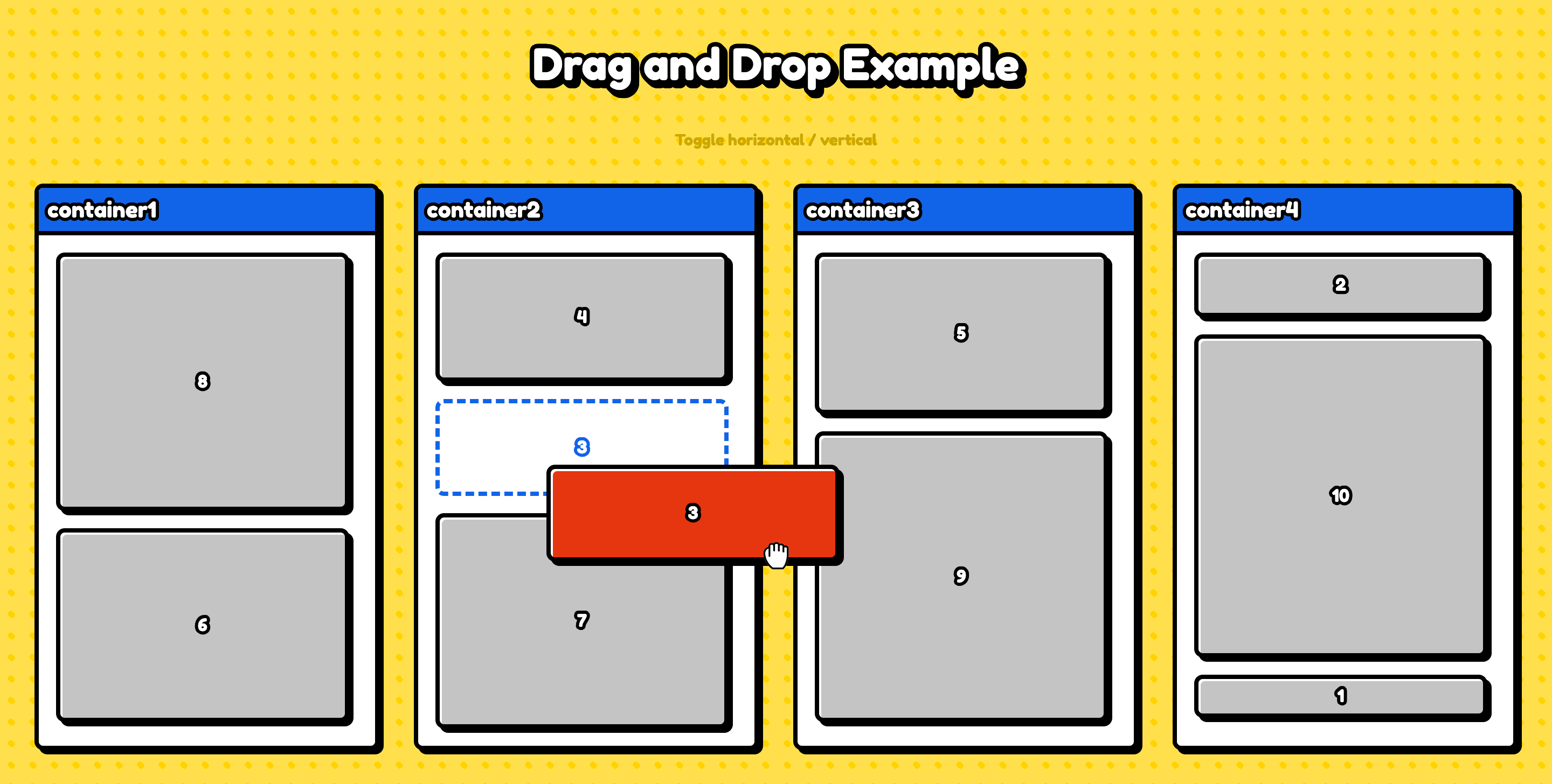 React Multiple Container Drag and Drop
