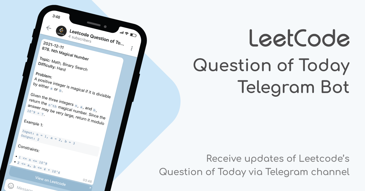 Leetcode Daily Question Telegram Bot
