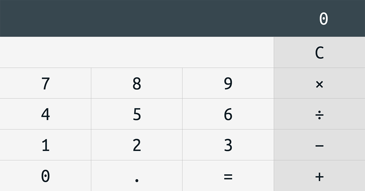 Simple Calculator using CSS3 Grid Layout and Math.js