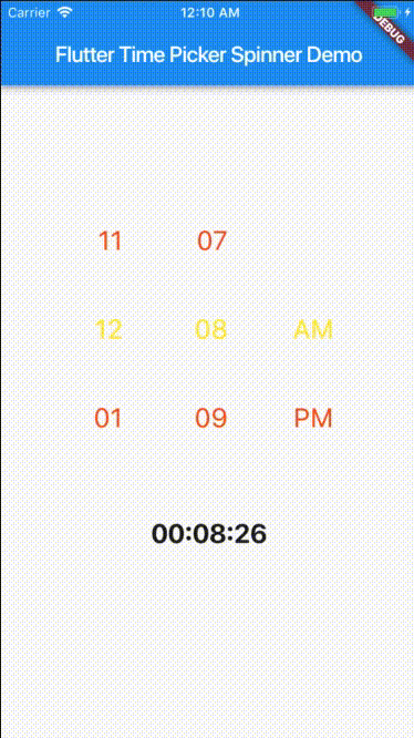 Flutter Time Picker Spinner