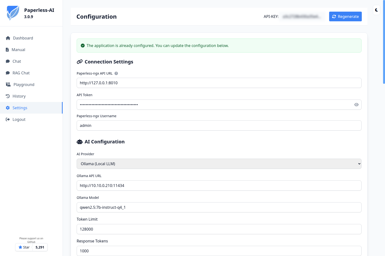 paperless-ai Settings