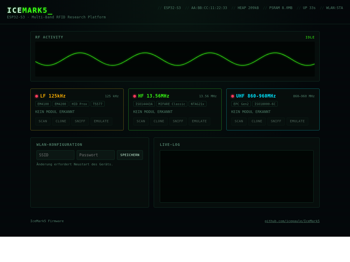 IceMark5 Web-GUI