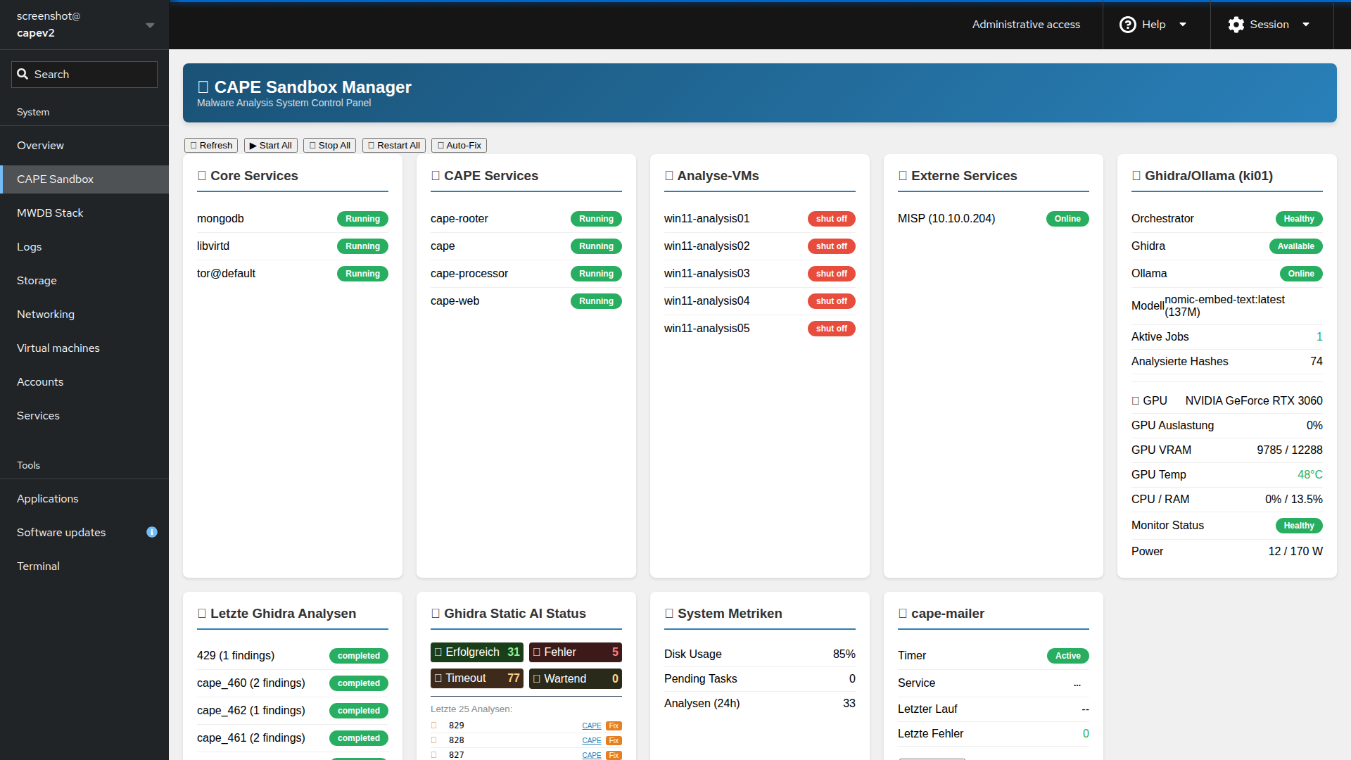 CAPE Sandbox Manager