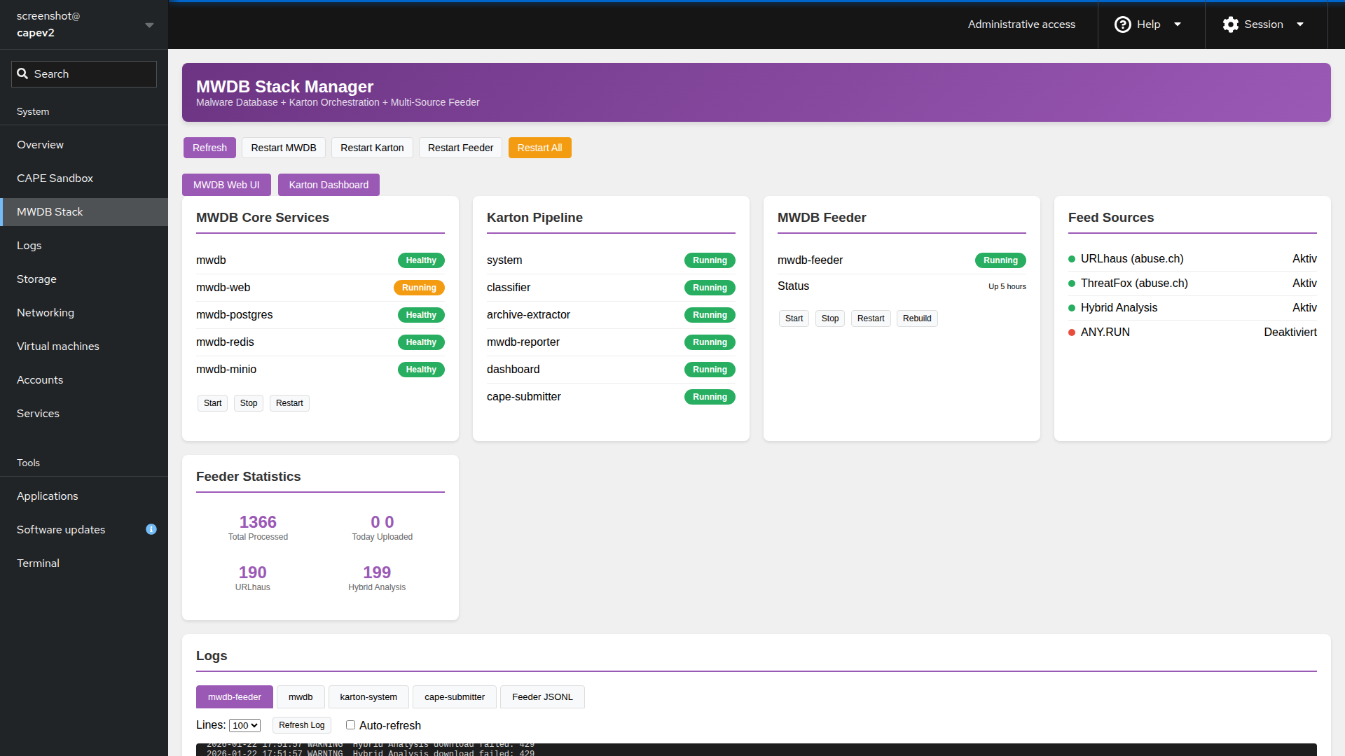 MWDB Stack Manager