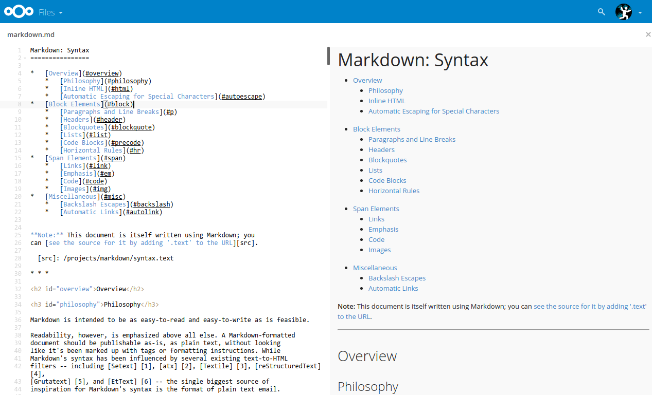 markdown list