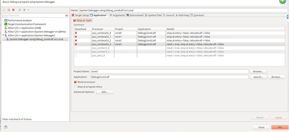 Image:Set elf files for cores