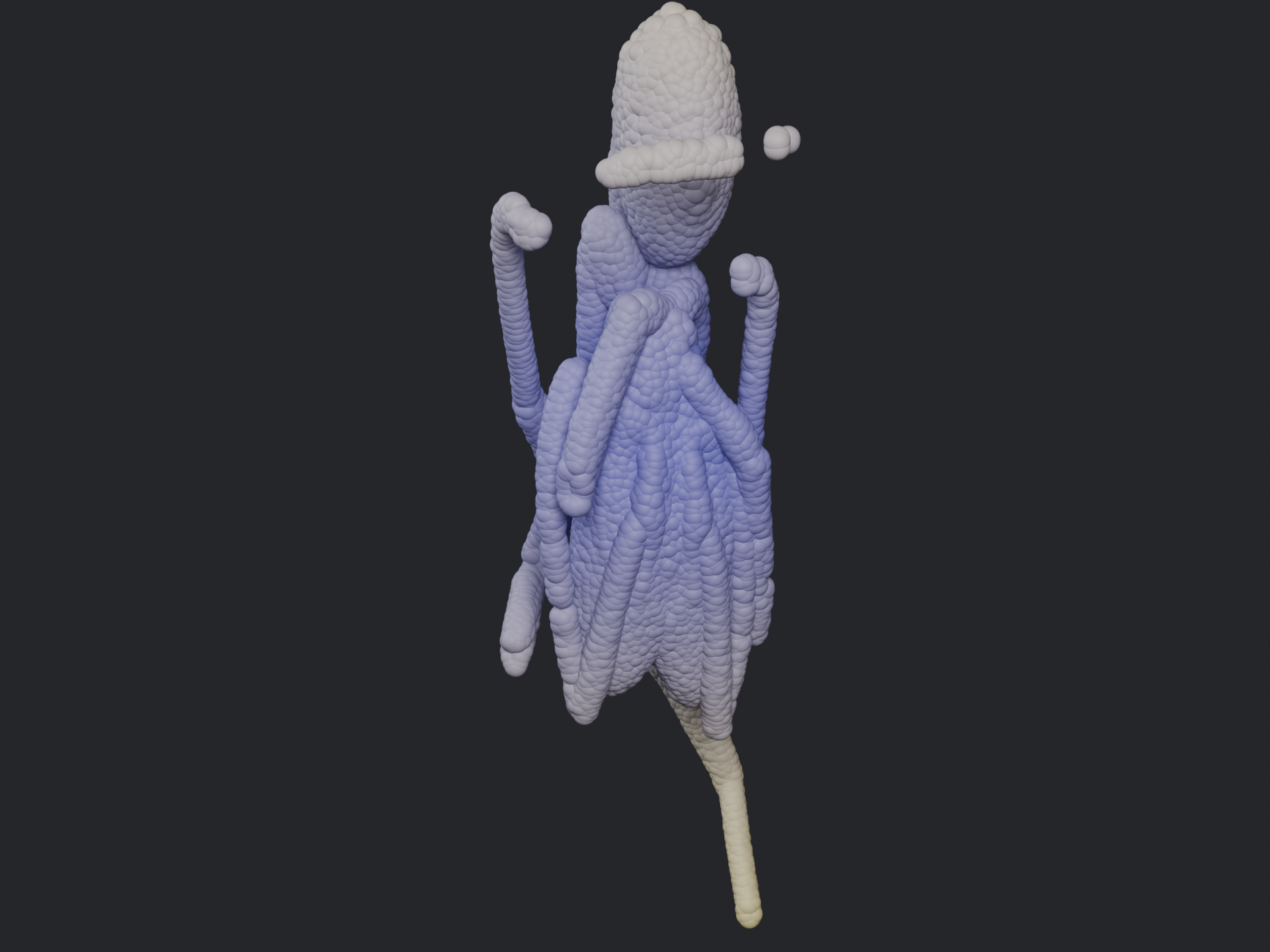 Attribute node (Geometry, name &lsquo;dist&rsquo;) → Color Ramp → Base Color. A scalar - distance from the centroid here - through a colormap instead of a lookup.