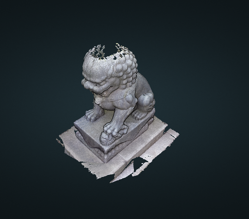 Potree · a laser-scanned stone lion
Potree, from its own example set
