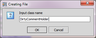 Class name Input dialog