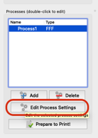 Main window - Edit process settings