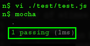 Mocha 1 Test Passes