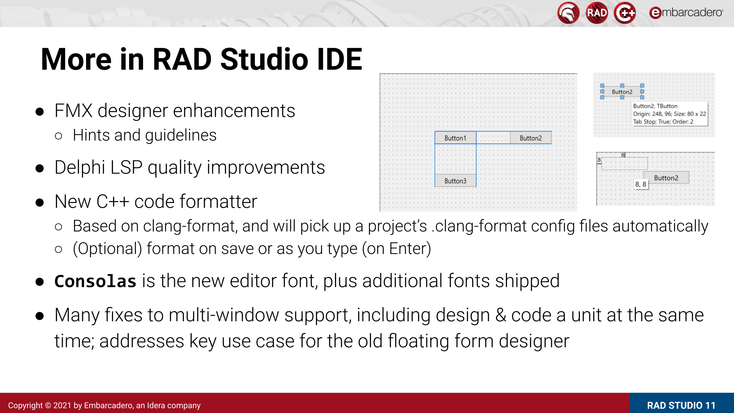 More changes in RAD Studio 11 IDE