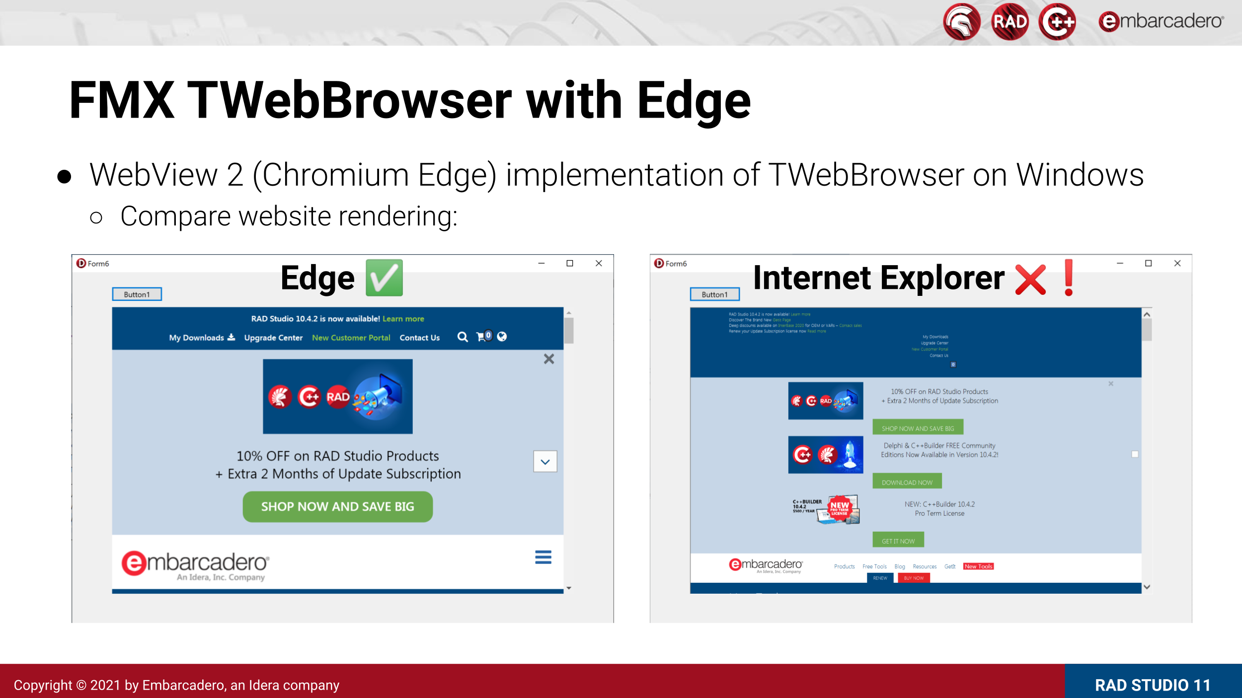 FMX TWebBrowser with Edge supported on Windows