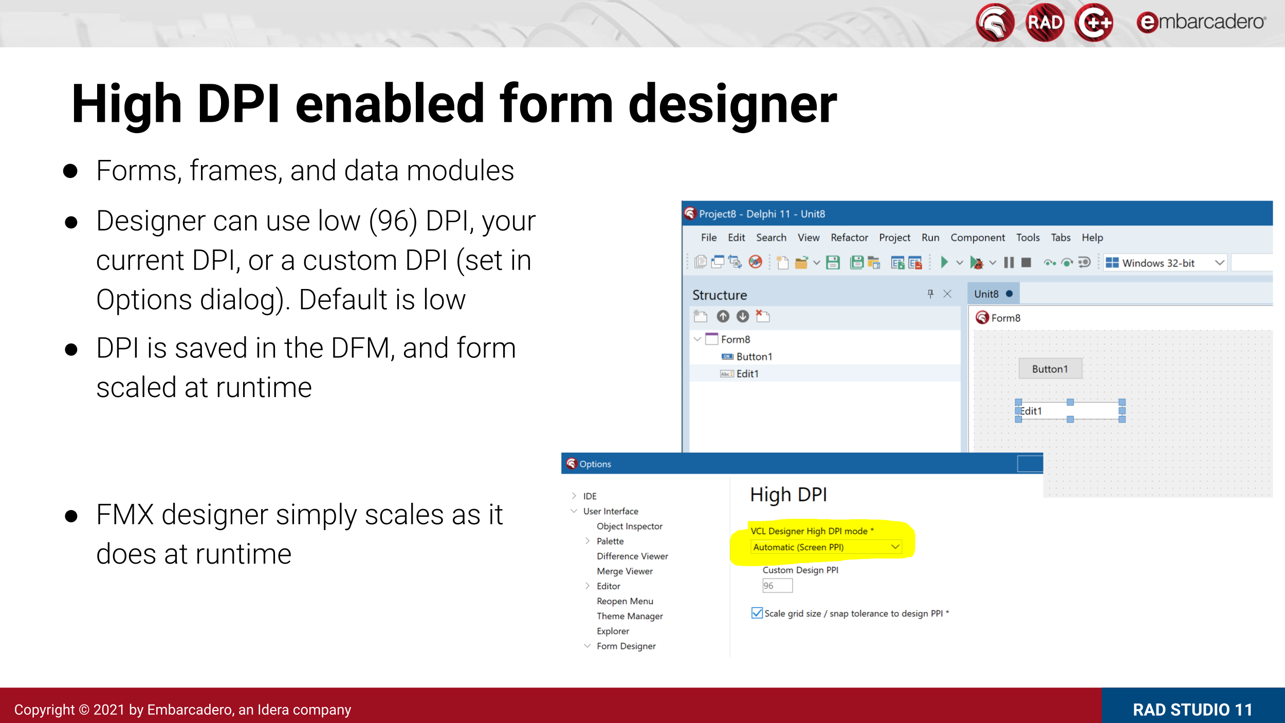 High DPI enabled form designer