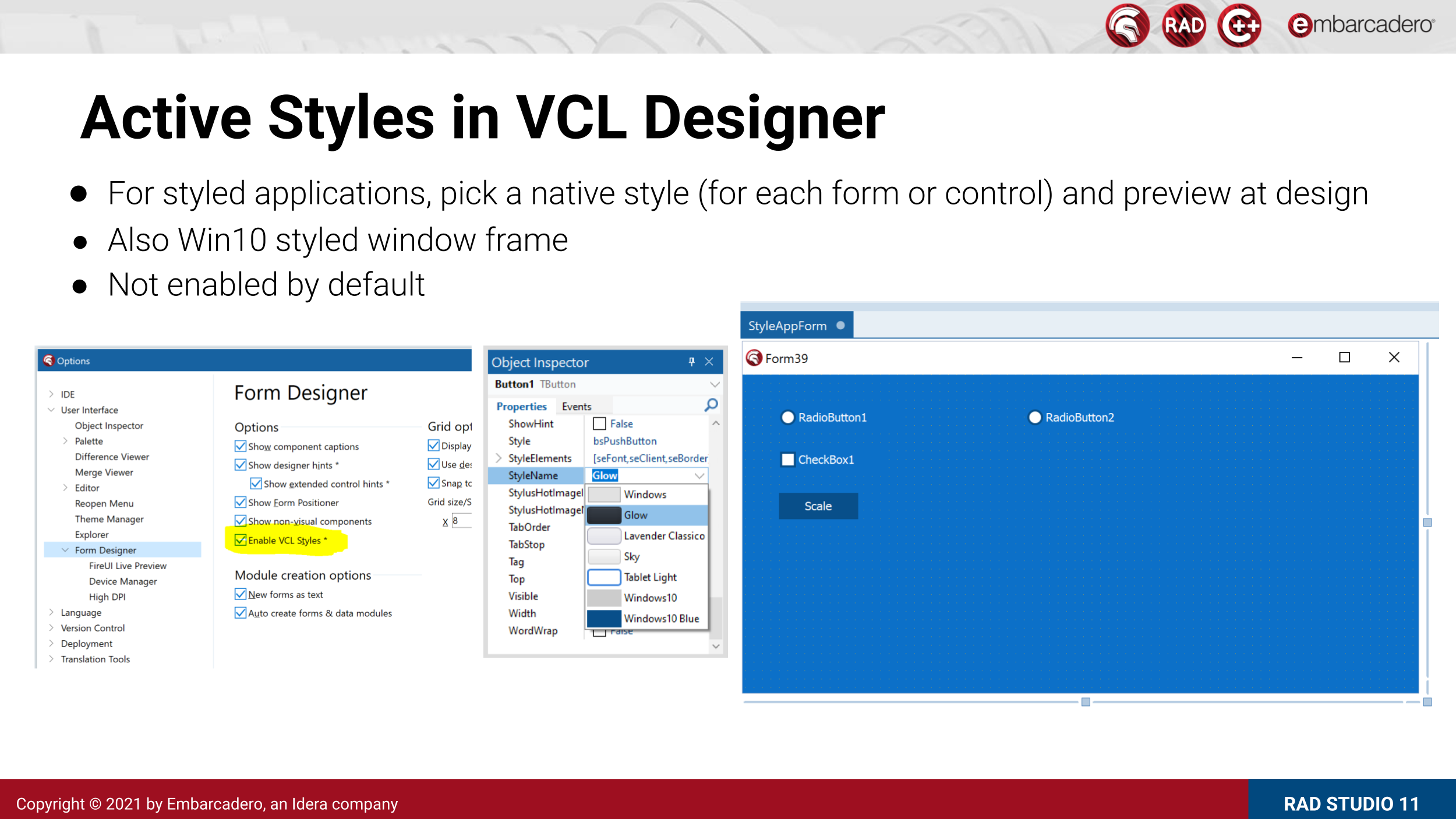 Active Styles in VCL Designer