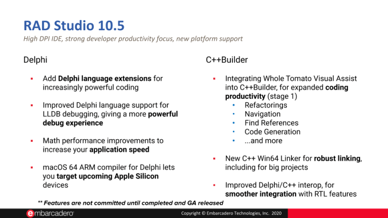 10.5 Delphi/C++ Builder