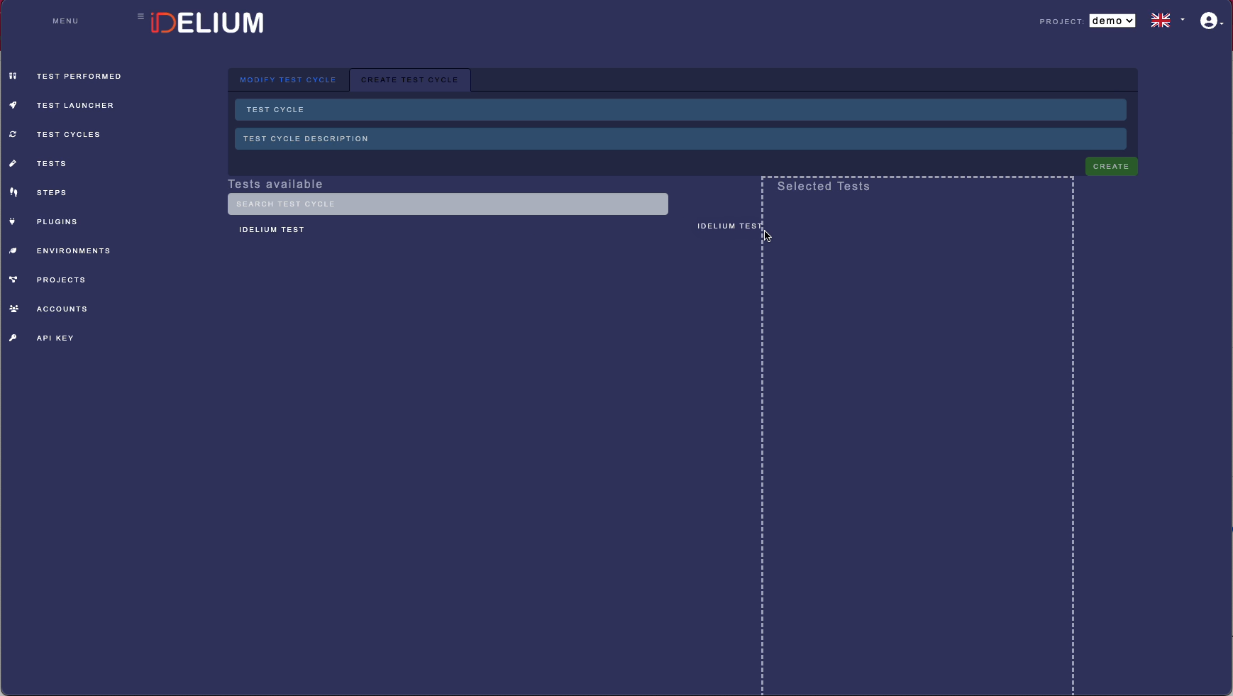 Create Selenium test cycle