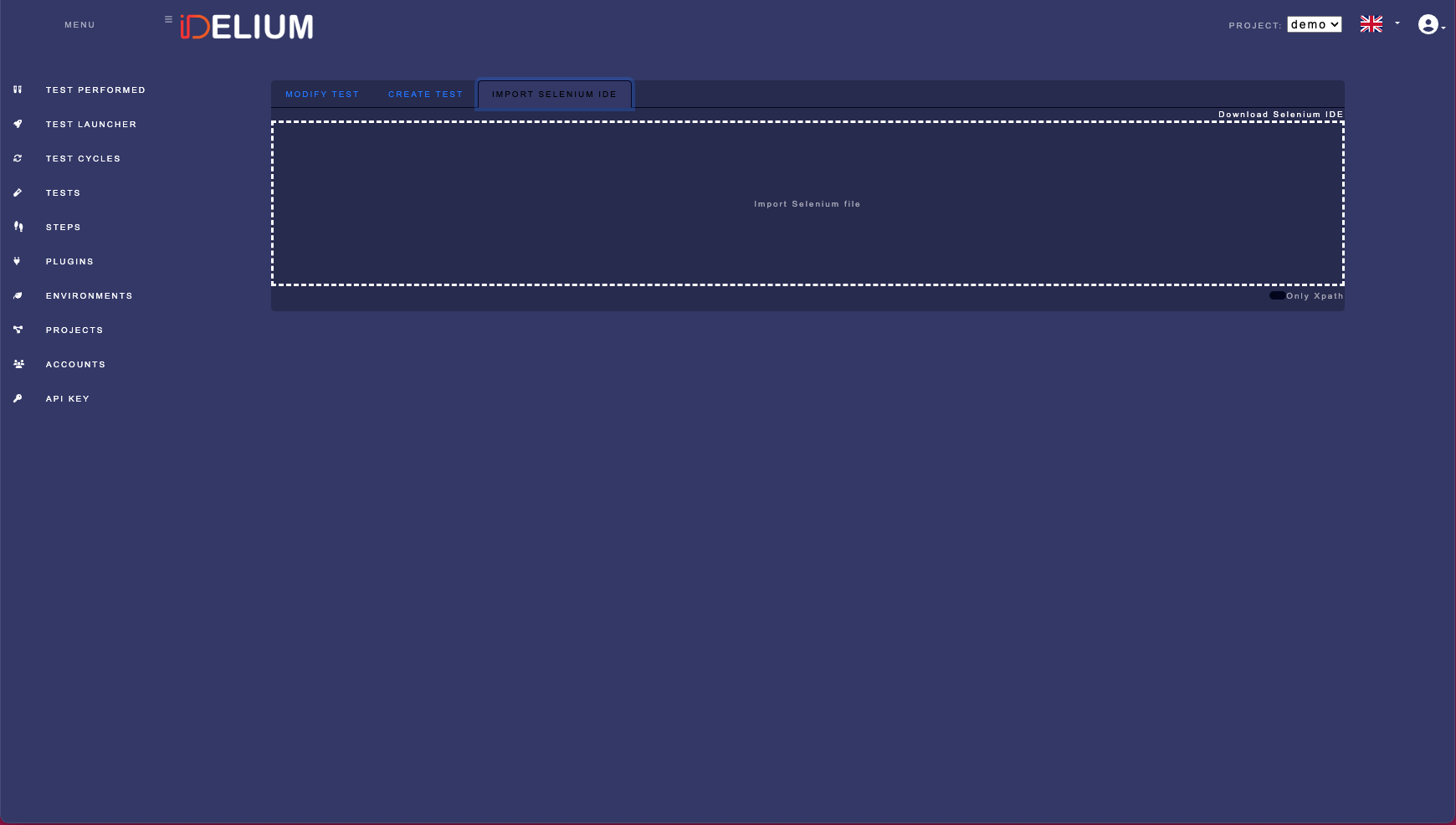 Import Selenium IDE file