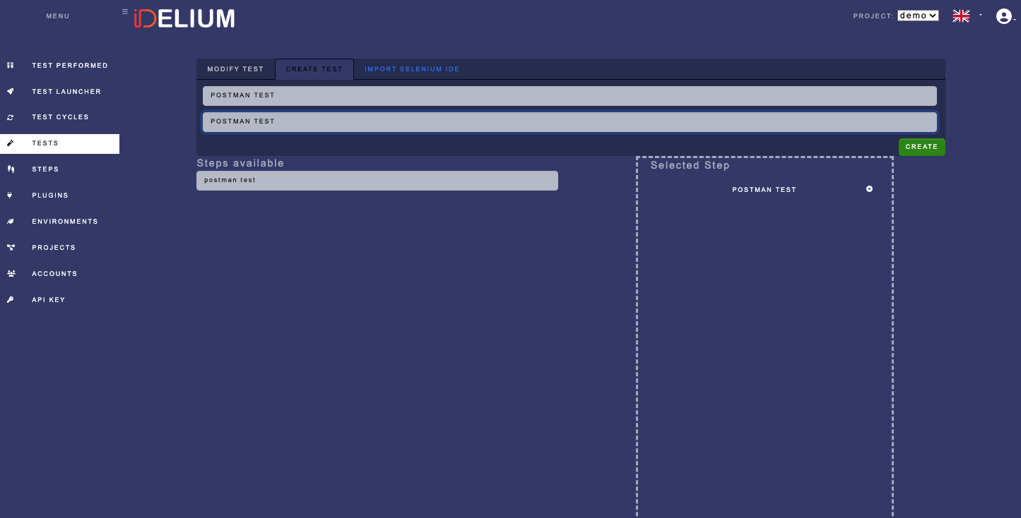 Create Postman test