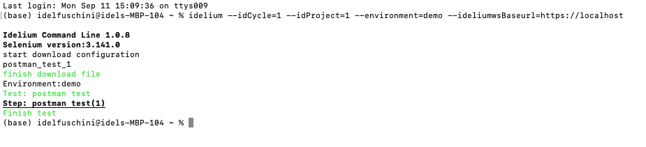 Run Postman cycle from CLI