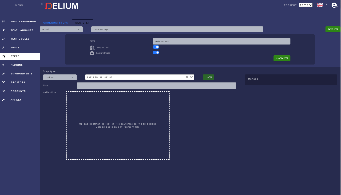 Upload Postman collection