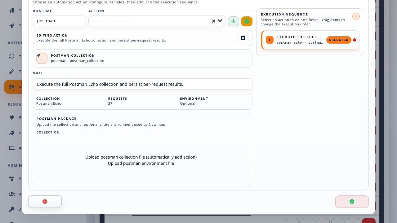 Current Postman step editor