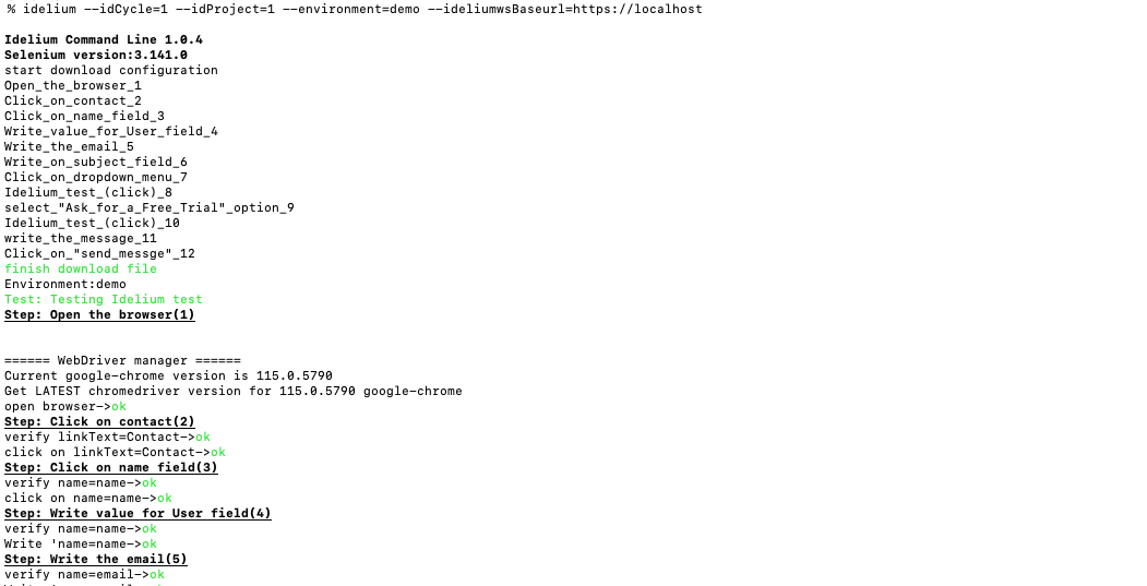 Run Selenium cycle from CLI