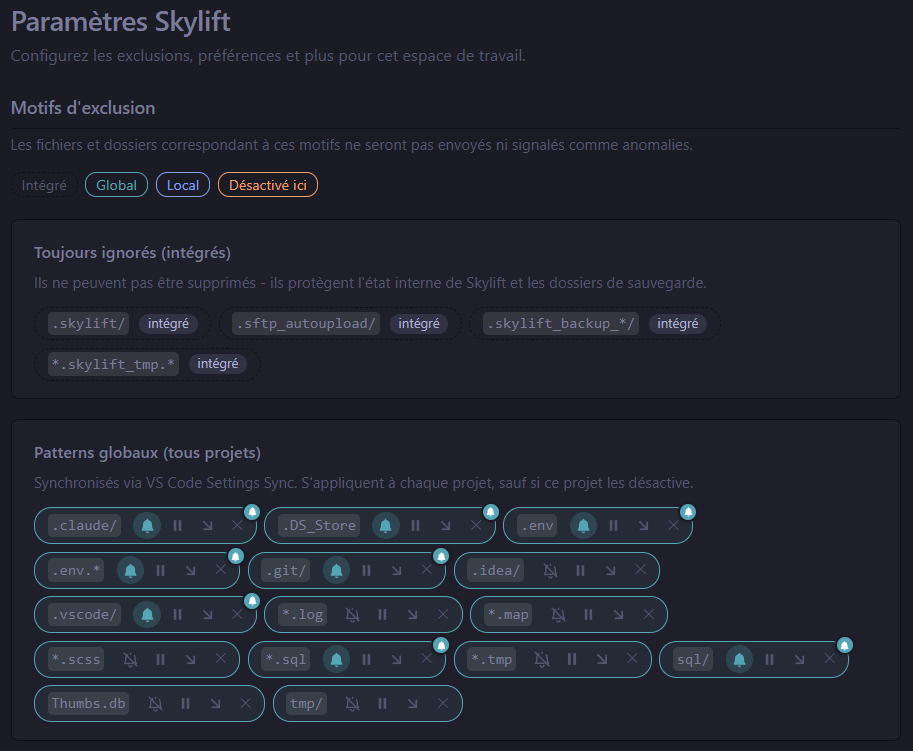 Skylift in dark theme vs. light theme — same UI, theme-adapted colors