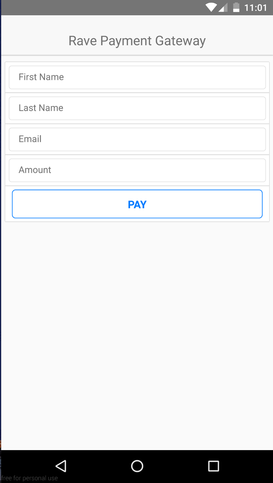 payment form android