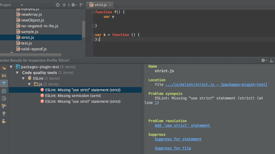 eslint webstorm