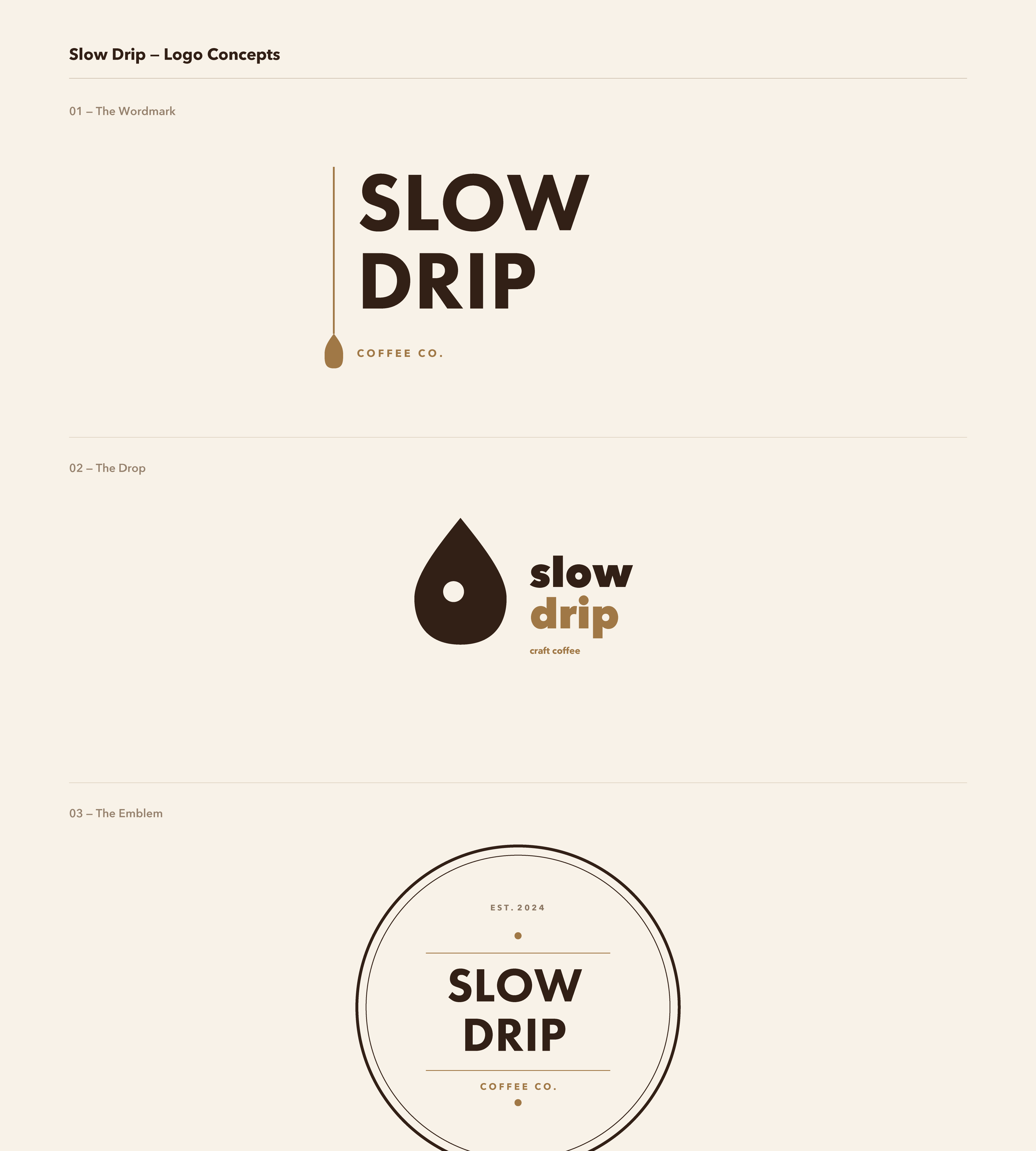 Logo concepts — Slow Drip Coffee Co.