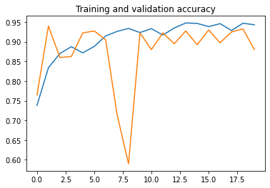 Matplotlib graph with train and val acc