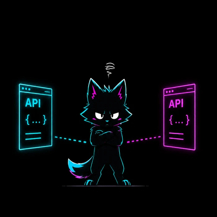 The mascot between two separate AI API endpoints