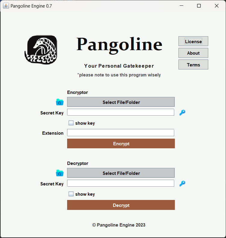 Pangoline Engine GUI