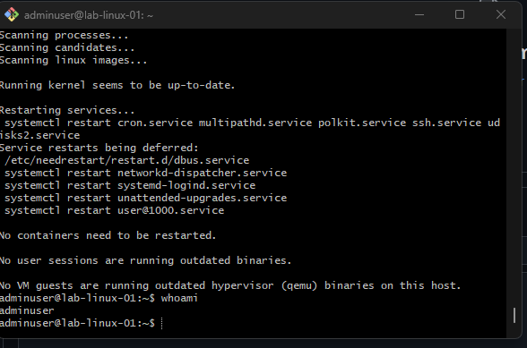 SSH session into VM
