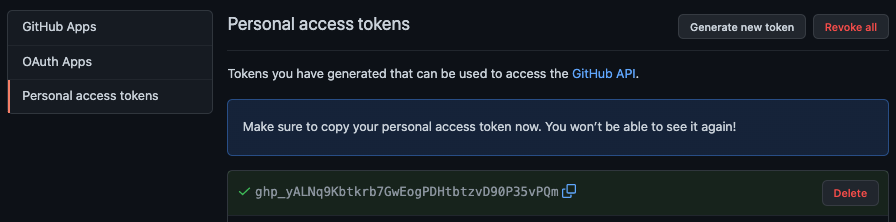 Github Personal Access Token