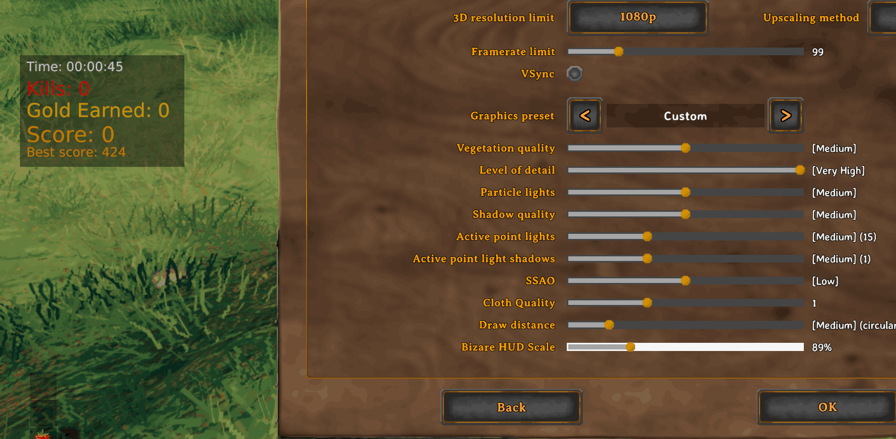 Bizare HUD Scale slider in Valheim Graphics settings with a live HUD preview