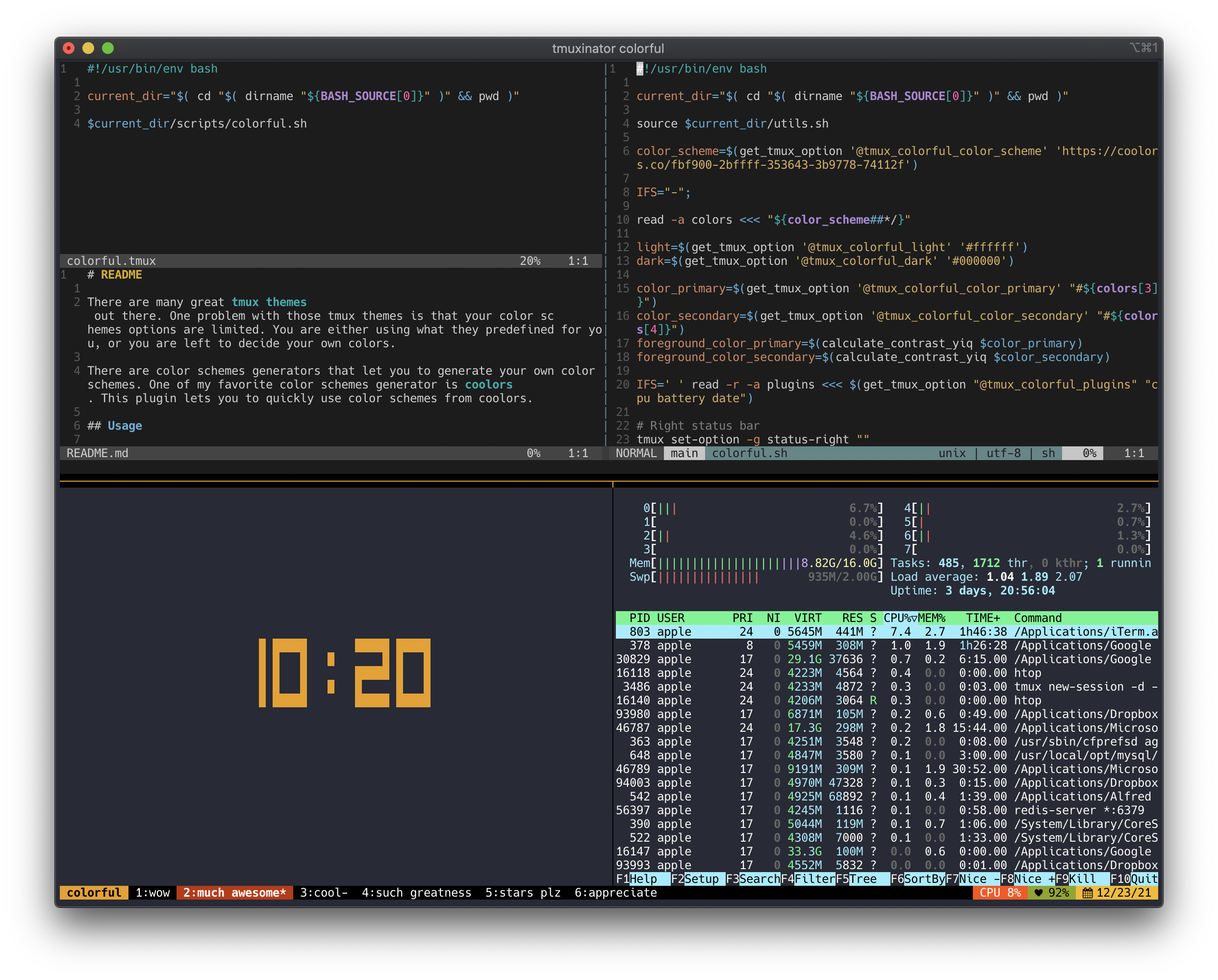 terminal-tmux-colorful