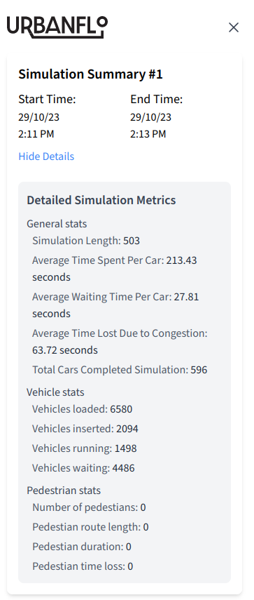 Simulation statistics