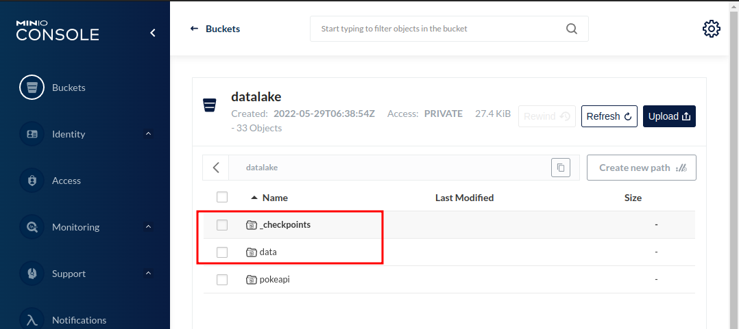 Checkpoint and Data