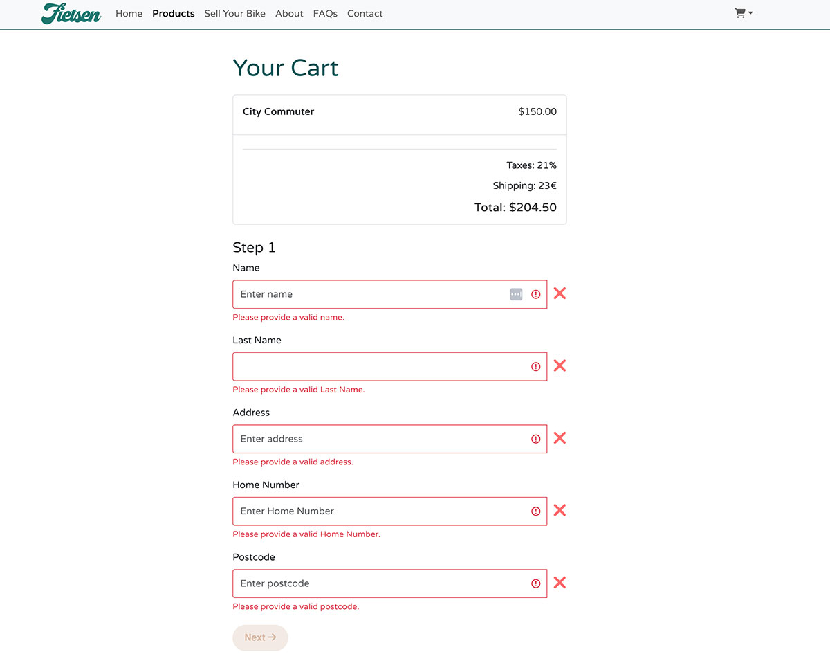 Cart Page