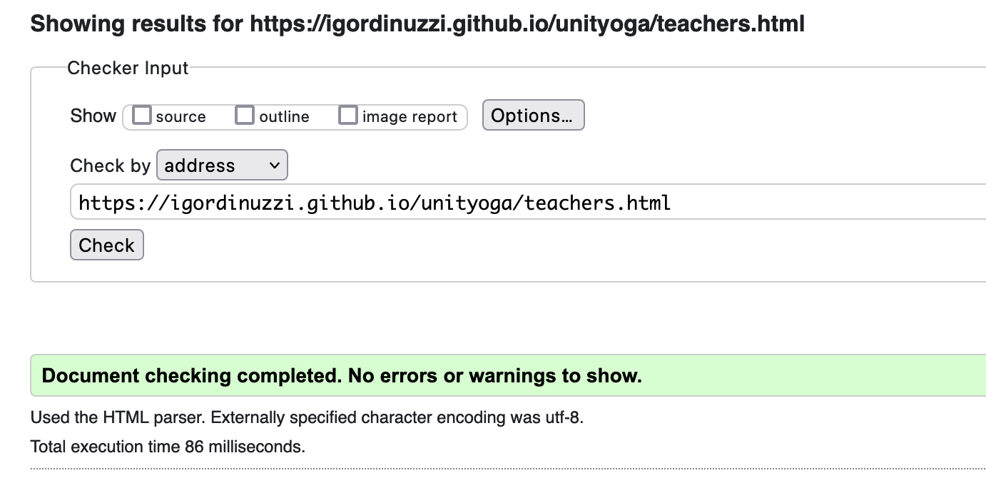 Teachers Page validator