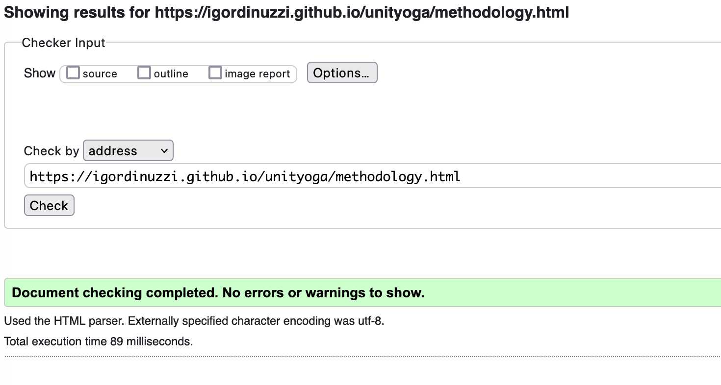 Methodology Page validator