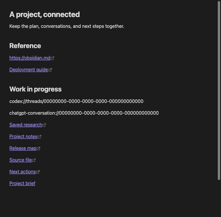 The example note without Link Flair