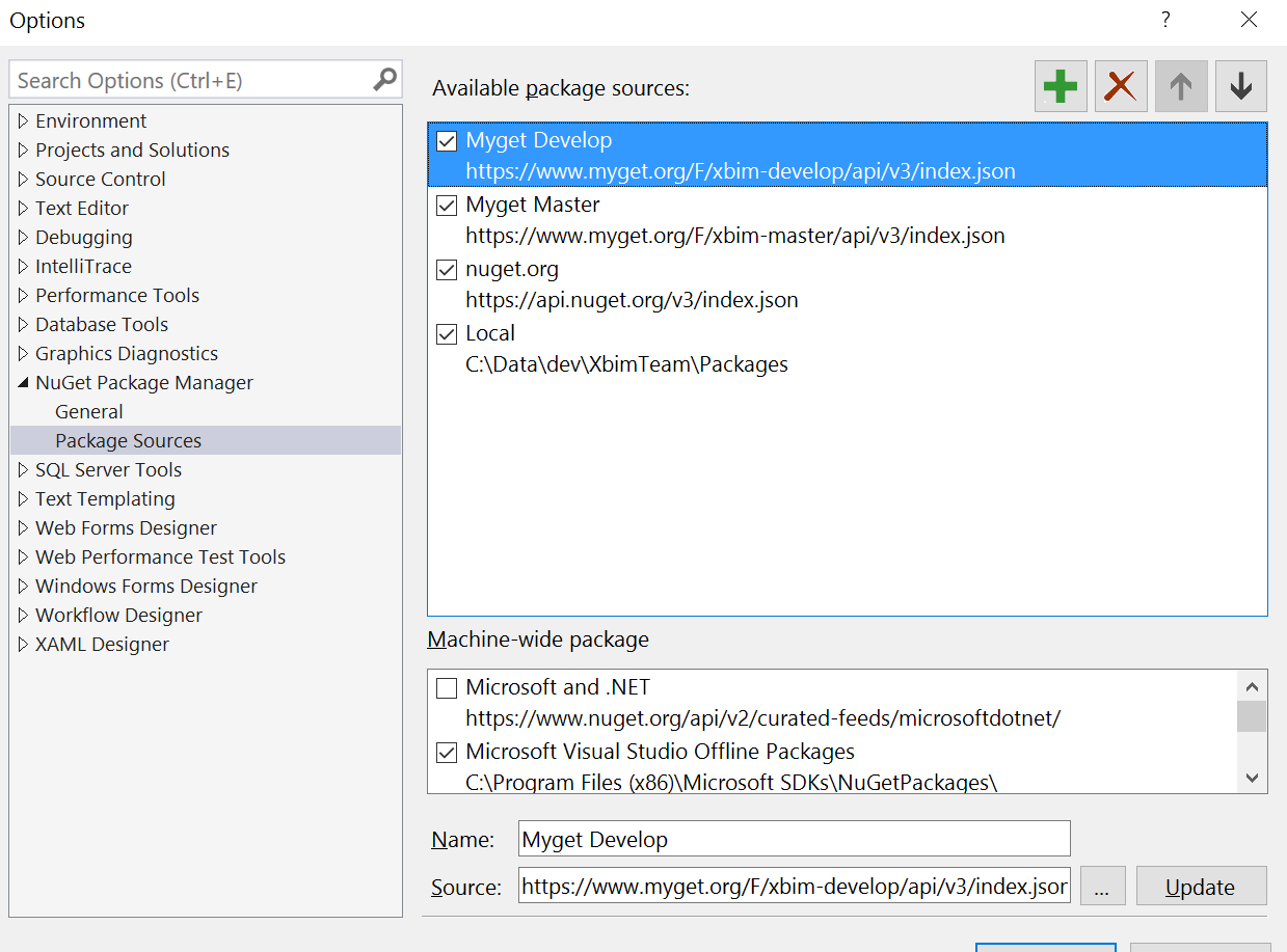 example of VS2015 configuration