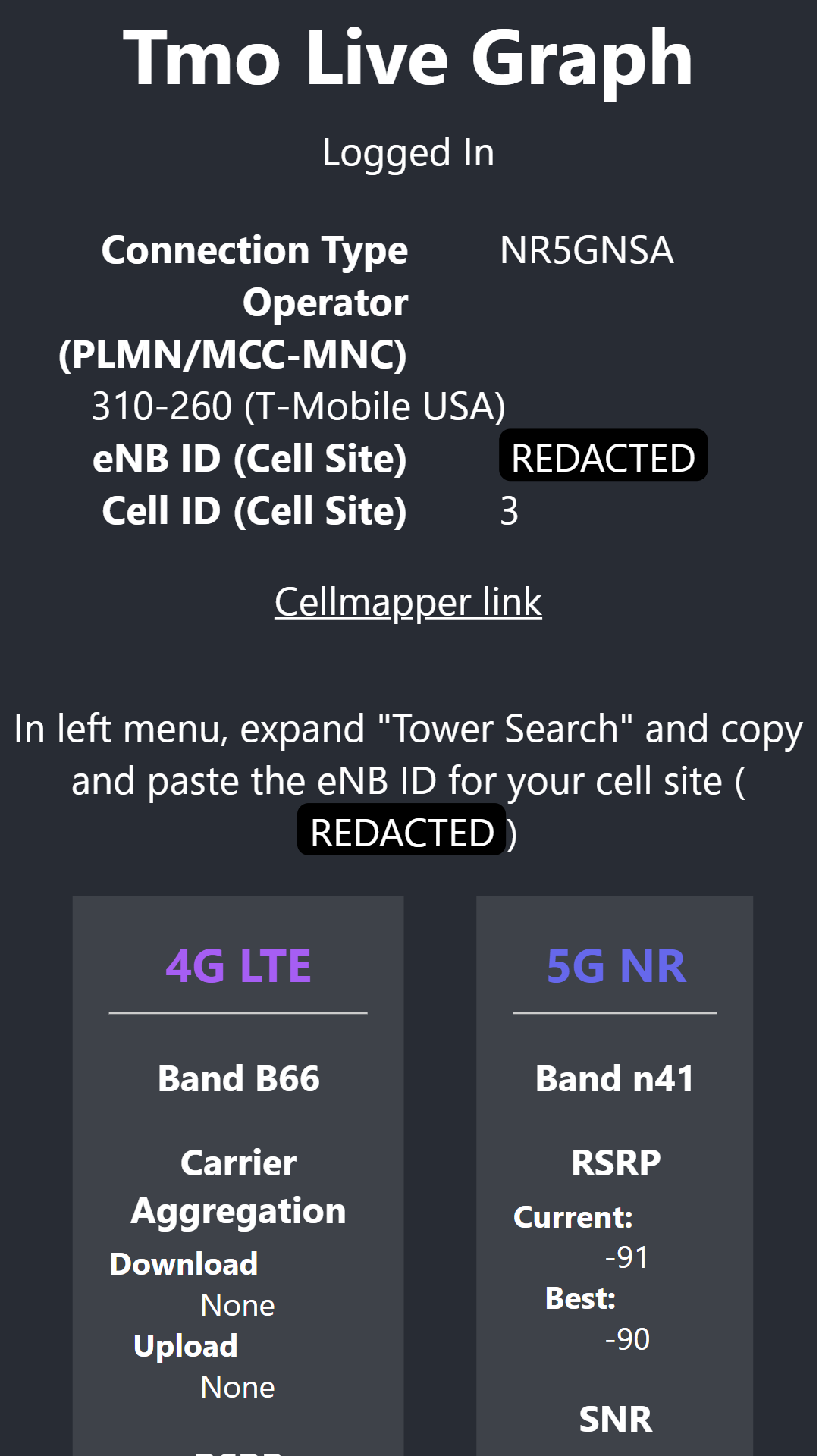 mobile screenshot of tmo-live-graph