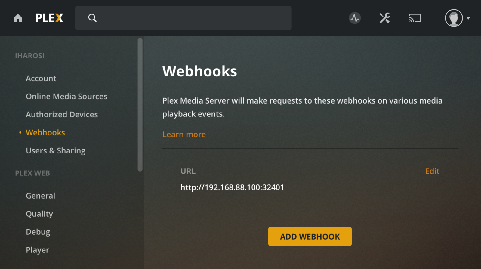 pms webhooks settings