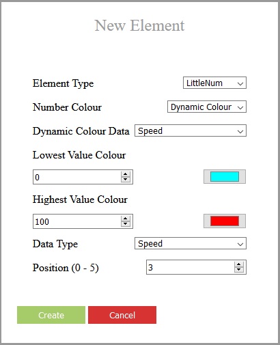 UI Creation form