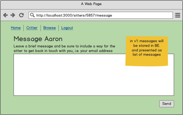 Message Sitter Page