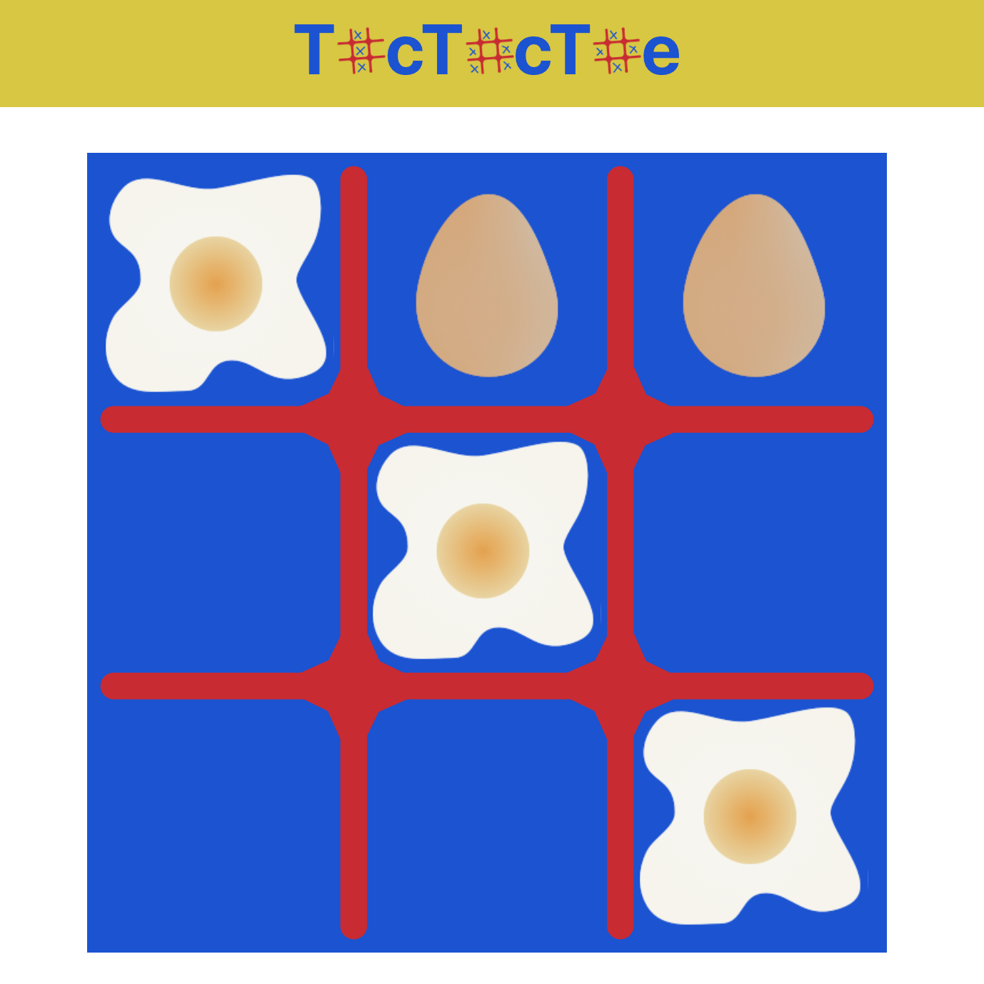 Tic tac toe board with eggs